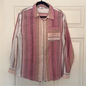 Amuse Society Button-up Shirt Multi-colored Long Sleeve